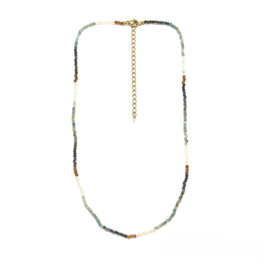 Multi Stone Beaded Short Necklace - N2-2774B