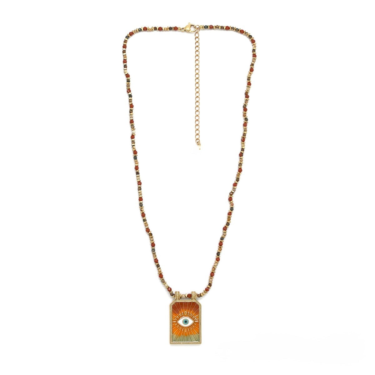 Evil Eye Semi Precious Stone Beaded Necklace - N2-2717B