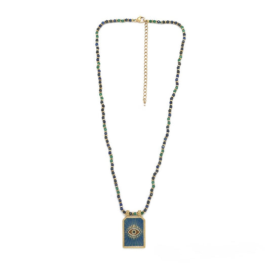 Evil Eye Semi Precious Stone Beaded Necklace - N2-2717A