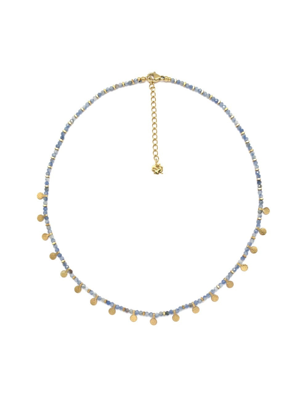 Faceted Sodalite Short Necklace with 24K Gold Plate N2-2351 -French Flair Collection-