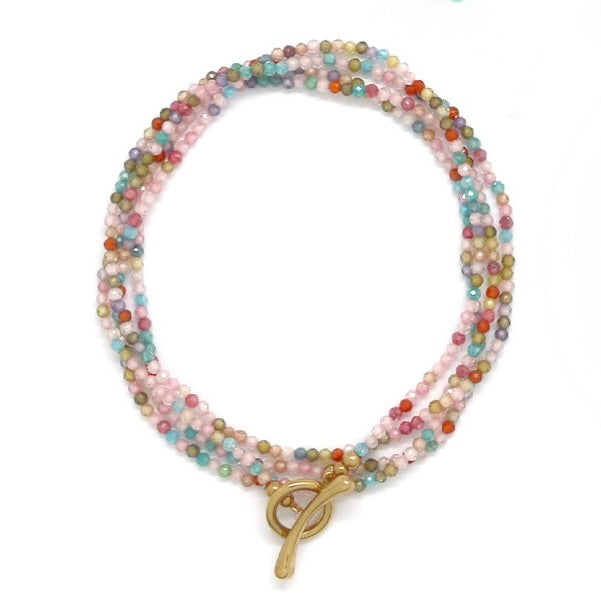 Curved T-Bar Clasp Gemstone Necklace / Bracelet - N2-2773A