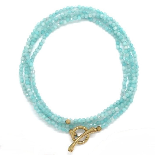 Curved T-Bar Clasp Amazonite Necklace / Bracelet - N2-2773B