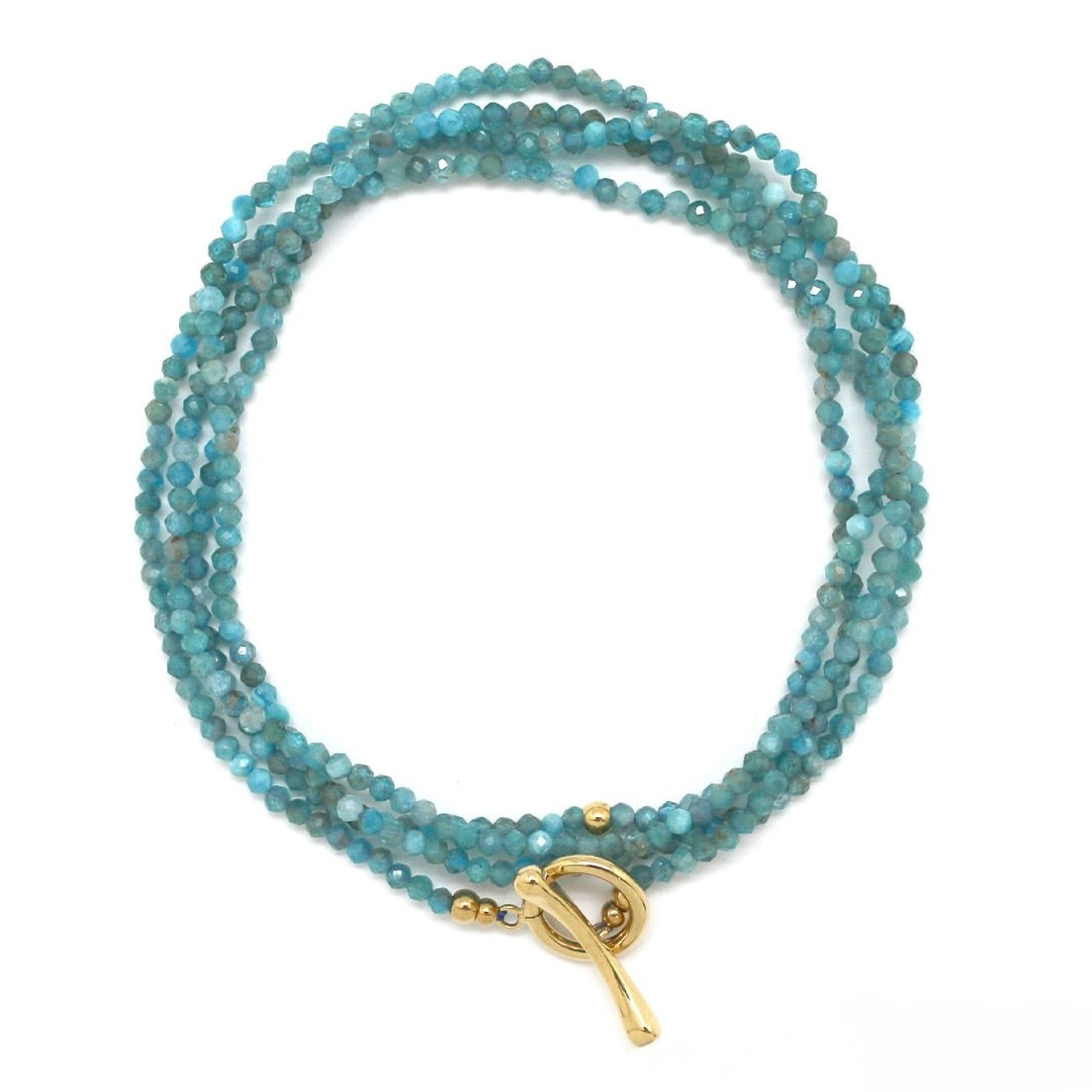 Faceted Apatite Stone Necklace or Wrap Bracelet - N2-2719A