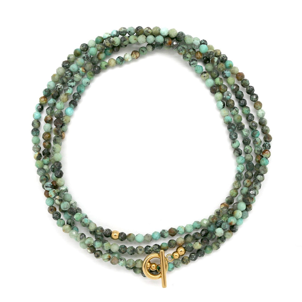 Long African Turquoise Necklace or Wrap Bracelet -French Flair Collection- N2-2299