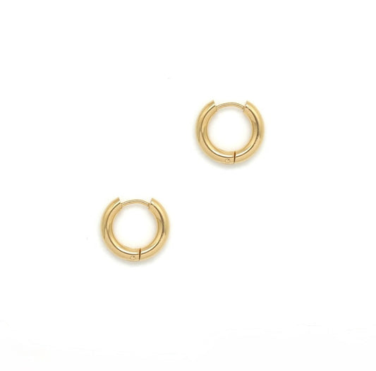 Simple Gold Huggie Hoop Earrings - E4-389