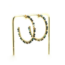 Load image into Gallery viewer, Simple African Turquoise Hoops  -French Flair Collection- E4-163
