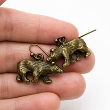 Load image into Gallery viewer, Brass Bear Earrings - E9-117
