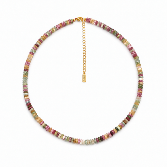 Gorgeous Tourmaline Rondelle Bead Necklace - N2-2784