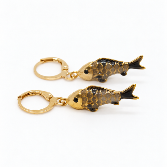 Colorful Enamel Fish Dangle Earrings  - E4-477C