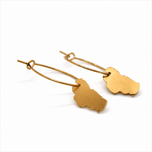 Load image into Gallery viewer, Large Delicate Gold Tahoe Charm Hoop Earrings - E9-201GL
