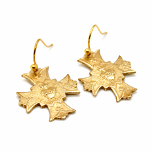 Load image into Gallery viewer, Simple Bronze French Religious Medal Cross Earrings - FME05
