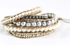Chicory Wrap Bracelet - Freshwater Pearls Mix