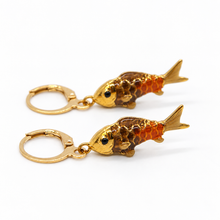 Load image into Gallery viewer, Colorful Enamel Fish Dangle Earrings  - E4-477D
