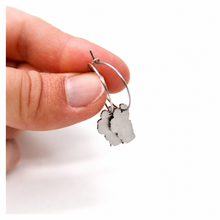 Load image into Gallery viewer, Large Delicate Silver Tahoe Charm Hoop Earrings - E9-201SL
