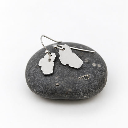 Lake Tahoe Stainless Silver Large Charm Earrings - E9-200 SLLT