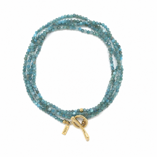 Apatite Toggle Clasp Wrap Bracelet or Necklace - N2-2785D
