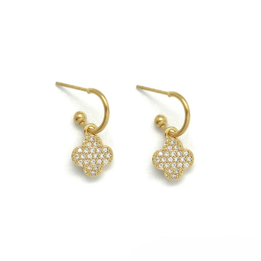 Tiny Rhinestone Huggie Earrings - E4-416