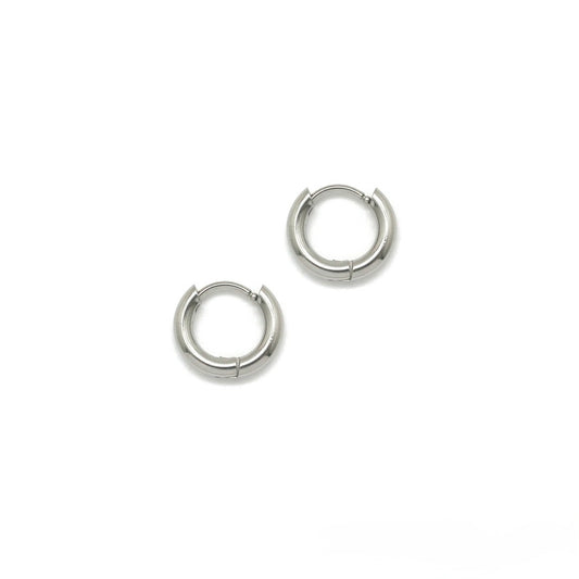 Simple Silver Huggie Hoop Earrings - E4-390