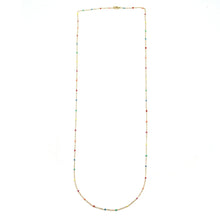 Load image into Gallery viewer, Long Delicate Chain with Tiny Enamel Rainbow Dots -French Flair Collection- N2-2327
