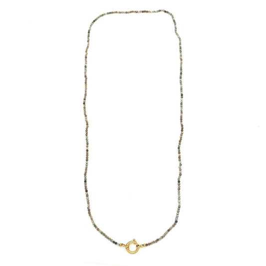Faceted Agate Long Necklace or Wrap Bracelet -French Flair Collection- N2-2342