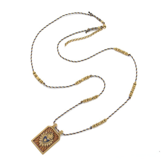 Flaming Heart Long Lariat Necklace - N2-2755