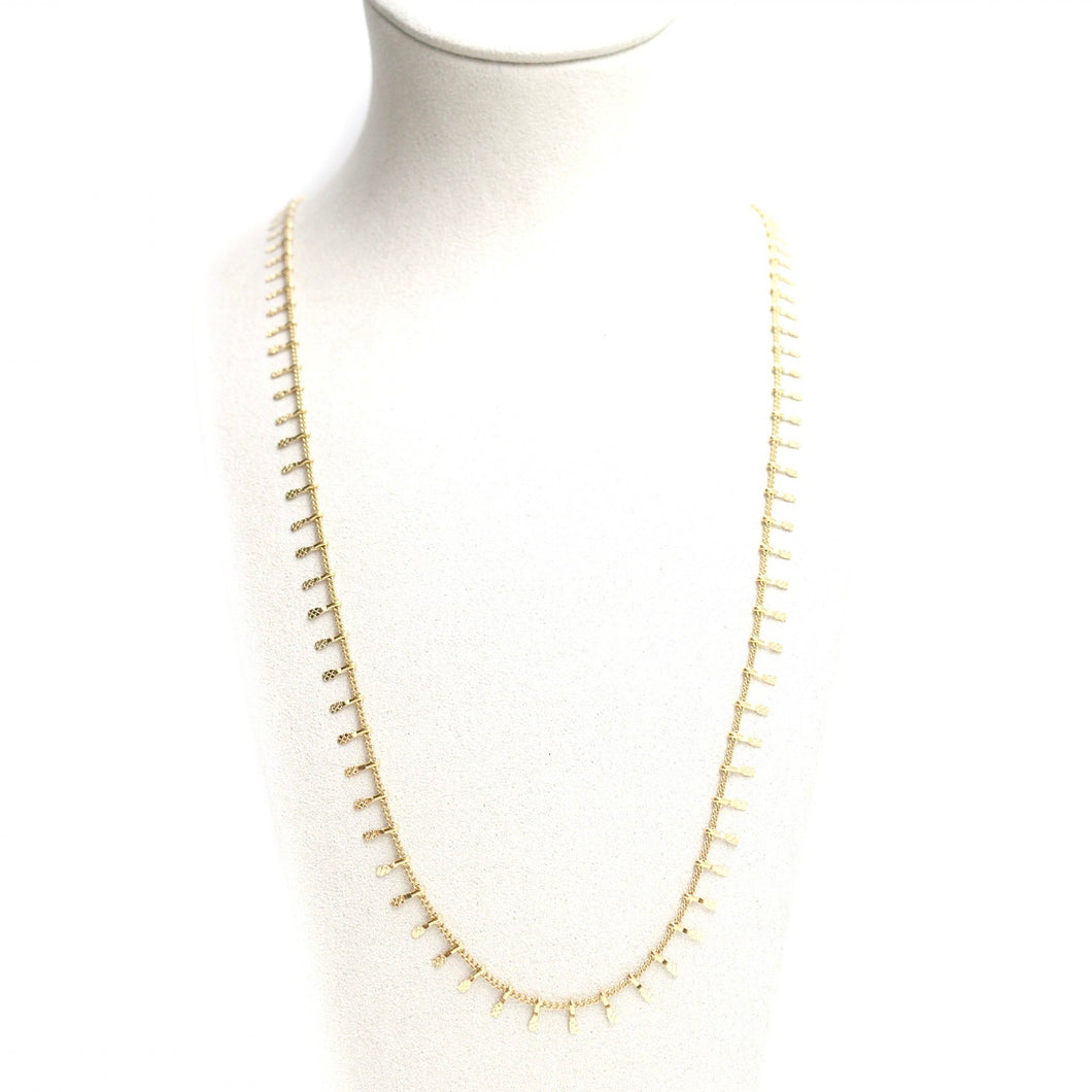 Simple 24K Gold Plate Long Light Necklace -French Flair Collection- N2-2324