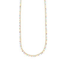 Load image into Gallery viewer, Simple 24K Gold Plate with Rainbow Enamel Long Light Necklace -French Flair Collection- N2-2325
