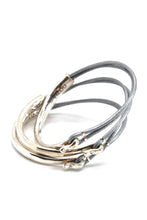 Load image into Gallery viewer, Polar Leather + Sterling Silver Plate Bangle Bracelet
