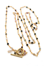 Load image into Gallery viewer, Tourmaline Chain Long Necklace -French Flair Collection- N2-2271
