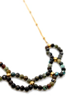 Load image into Gallery viewer, African Turquoise Beaded Link Necklace -French Flair Collection- N2-2247
