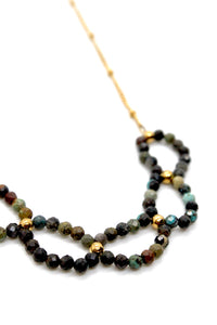 African Turquoise Beaded Link Necklace -French Flair Collection- N2-2247