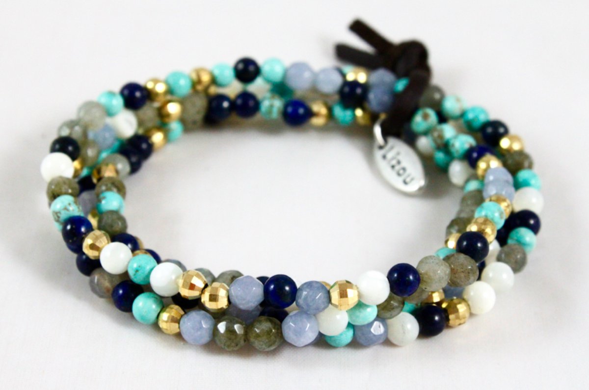 Delicate Semi Precious Stone Mini Stack Bracelet - BC-042