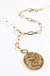 Long Gold Necklace with Charm -French Flair Collection- N2-973