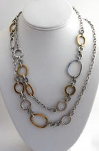 Load image into Gallery viewer, Two Tone Silver and Gold Modern Long Chain Necklace -The Classics Collection- N3-046
