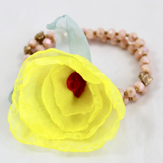 Crystals and Flower Stretch Bracelet -The Classics Collection- B1-991