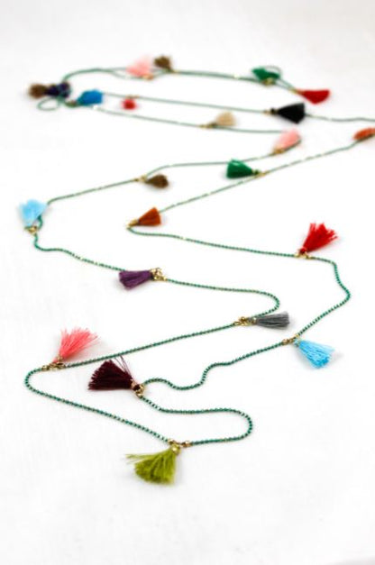 Wrap Tiny Tassel Necklace Extra Long -The Classics Collection- N2-658