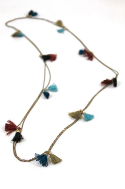 Wrap Necklace with Mini Tassels -The Classics Collection- N2-771