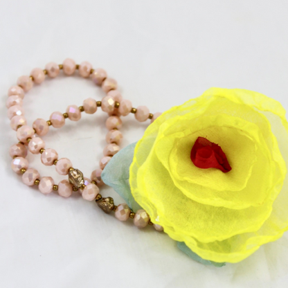 Crystals and Flower Stretch Bracelet -The Classics Collection- B1-991