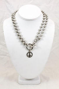 Small Peace Sign Necklace to Wear Short or Long -The Classics Collection- N2-888