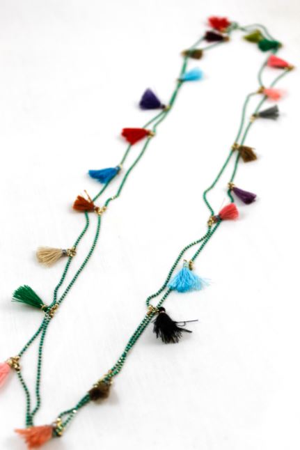 Wrap Tiny Tassel Necklace Extra Long -The Classics Collection- N2-658