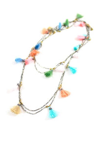 Wrap Necklace with Tiny Tassels -The Classics Collection- N2-857