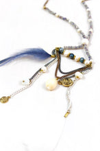 Load image into Gallery viewer, Beautiful Feather and Chain Long Crystal Necklace -The Classics Collection- N2-719
