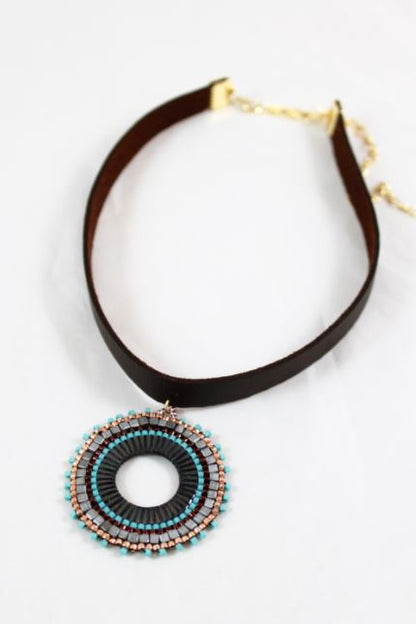 Seed Bead Hand Woven Chocker Necklace -The Classics Collection- N2-874