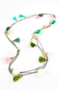 Wrap Necklace with Tiny Tassels -The Classics Collection- N2-858