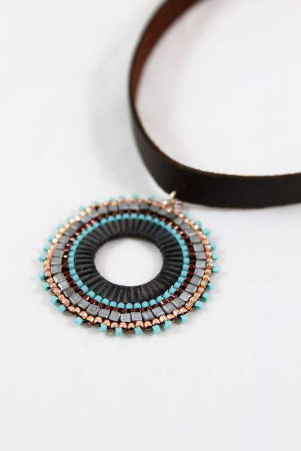 Seed Bead Hand Woven Chocker Necklace -The Classics Collection- N2-874