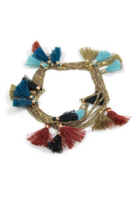 Wrap Necklace with Mini Tassels -The Classics Collection- N2-771