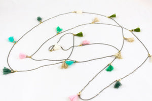 Wrap Necklace with Tiny Tassels -The Classics Collection- N2-858