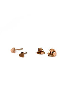 Load image into Gallery viewer, Heart Copper Stud Earrings -
