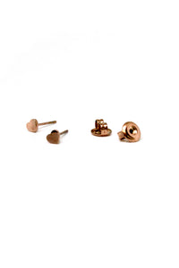 Heart Copper Stud Earrings -