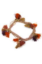 Load image into Gallery viewer, Wrap Necklace with Mini Rust Tassels -The Classics Collection- N2-772

